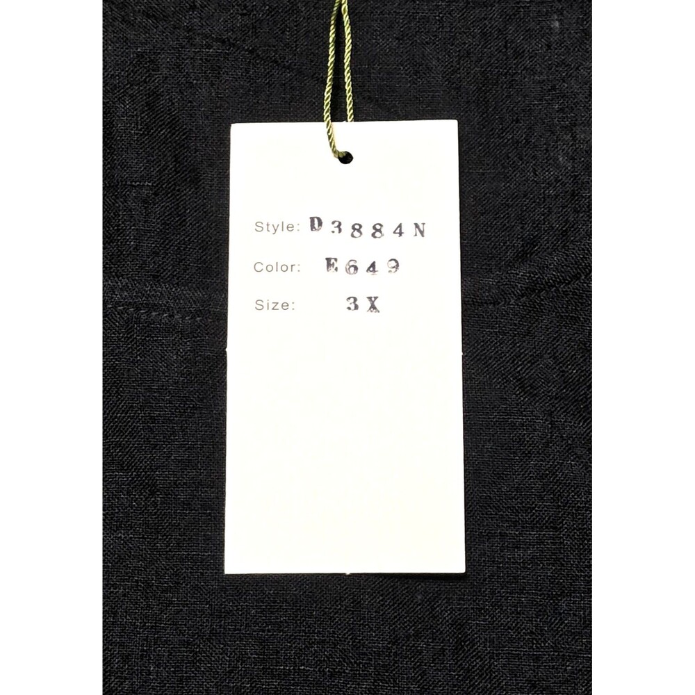 NWT VIVID Black Linen Maxi Dress Sleeveless Long Double Skirt Plus 3x Lagenlook - Picture 7 of 9